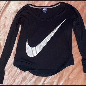 Black Nike off the shoulders shirt